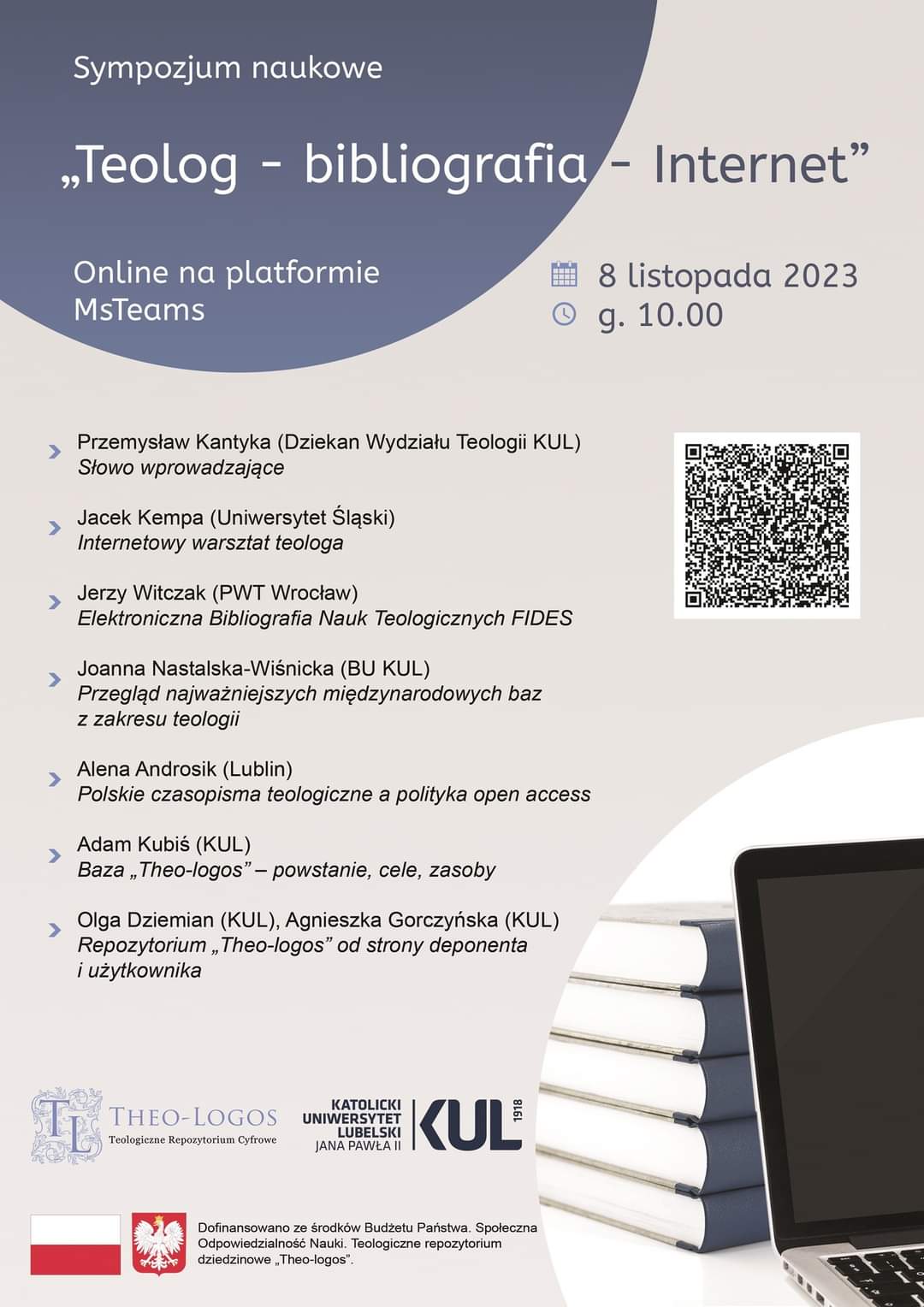 Plakat - Sympozjum naukowe "Teolog-bibliografia-Internet"