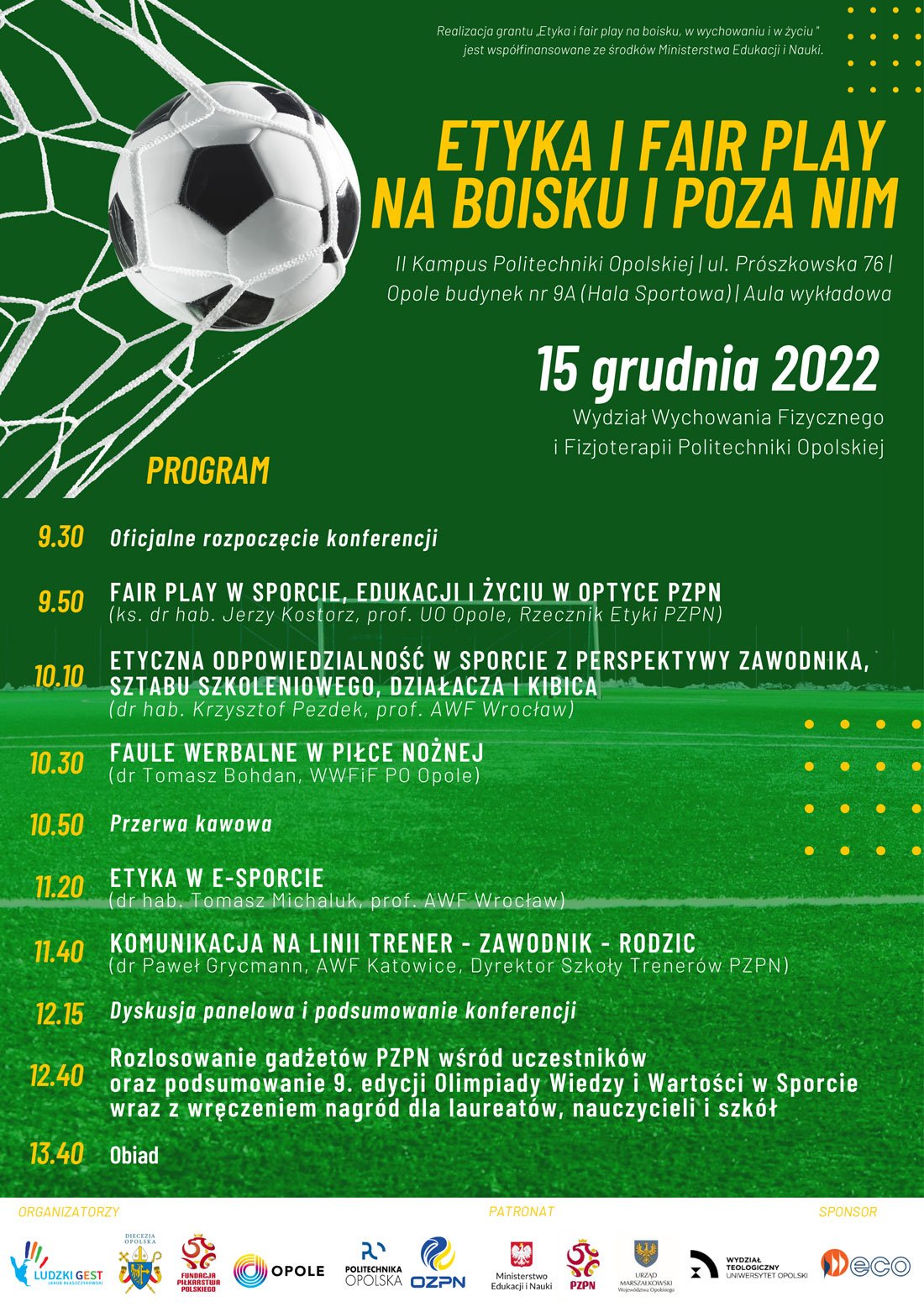 Konferencja Etyka i fair play 2022 - plakat